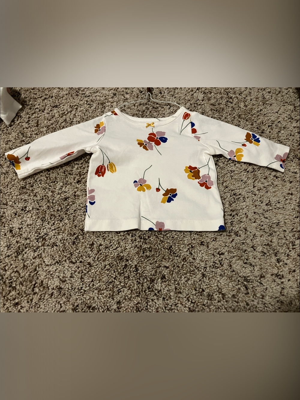 Carter's White Long-Sleeve Floral Tee with Multicolor Blooms